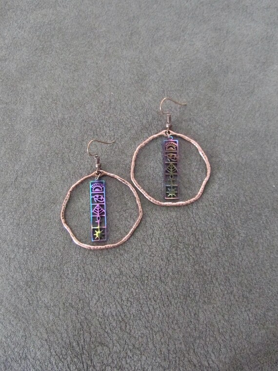 Egyptian African hoop earrings, cartouche earrings, Afrocentric earrings, mythology