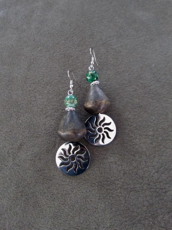 Bohemian wooden earrings
