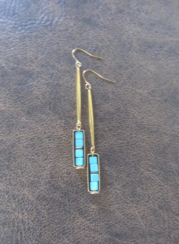 Howlite and gold earrings