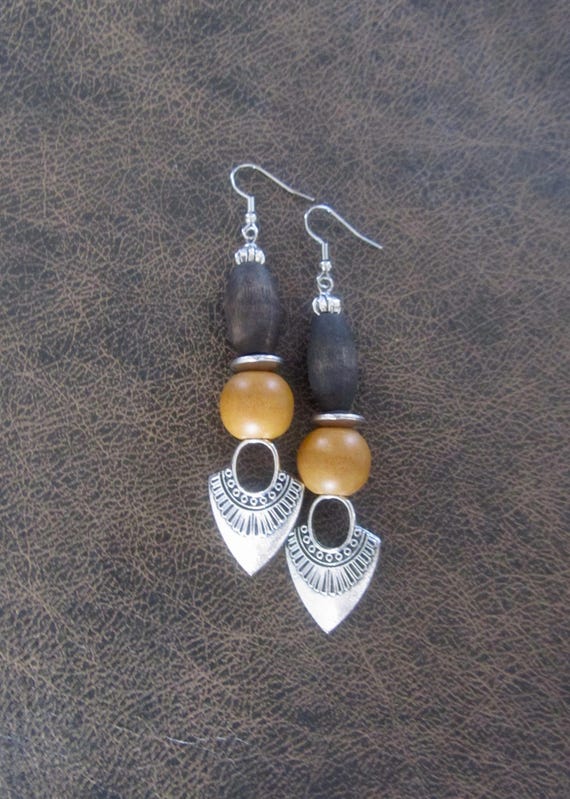 Unique wooden earrings