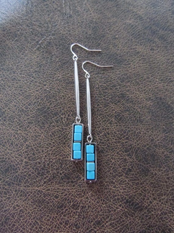 Howlite and silver earrings 2