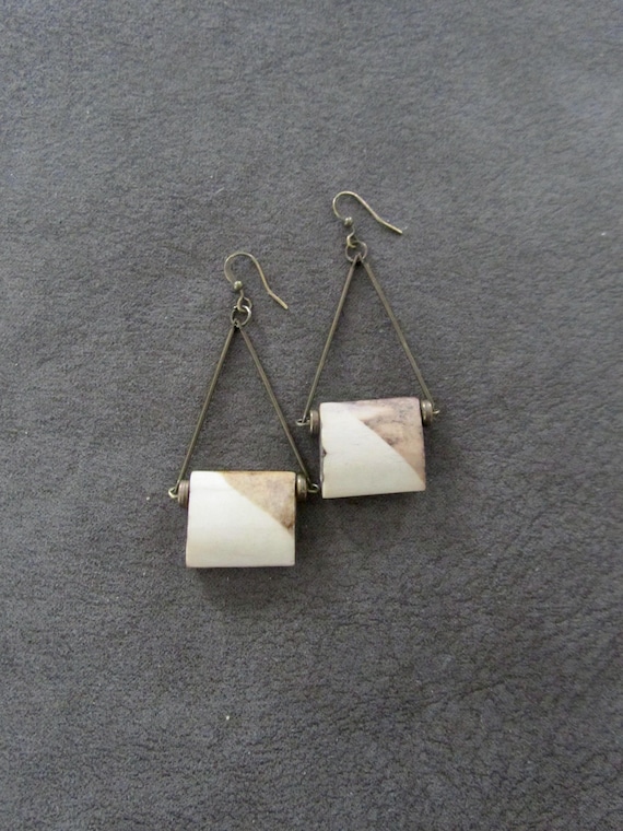 Bone Earrings: Mid Century Modern, Bold Statement 2