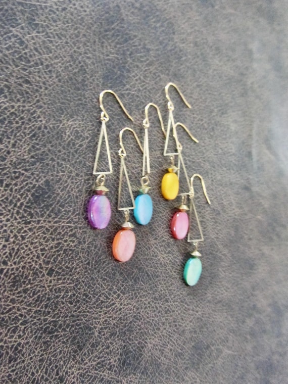 Dainty mother of pearl earrings