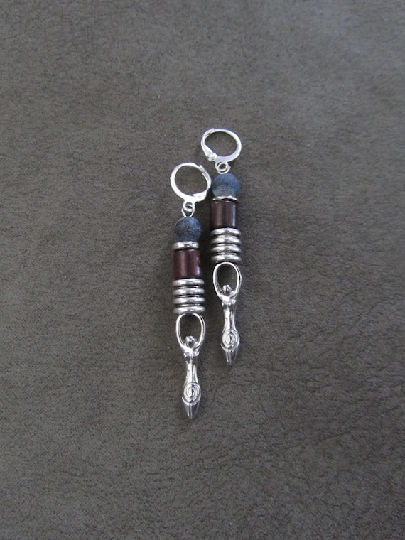 Silver goddess earrings