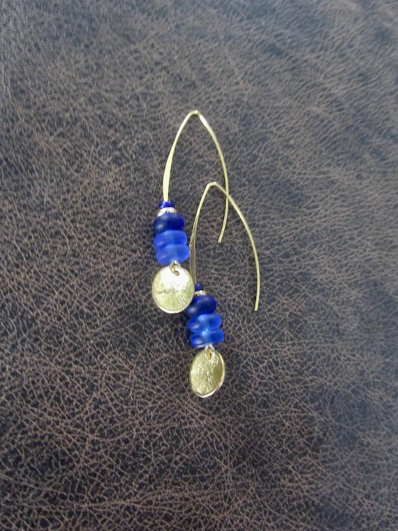 Simple frosted glass bohemian earrings 2