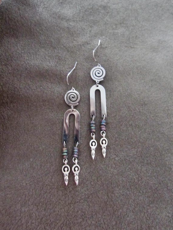 Geometric celestial vortex goddess earrings