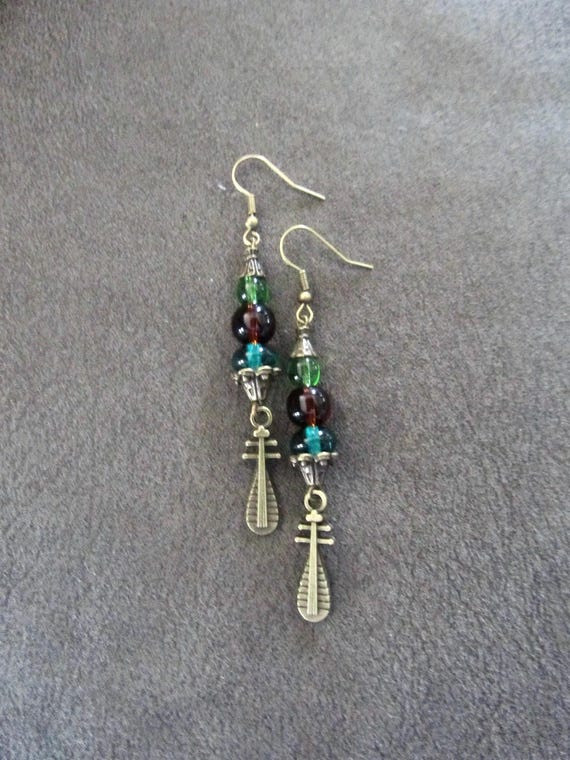 Vintage Glass Dangle Bohemian Earrings