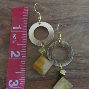 Brown mother of pearl shell earrings image 2