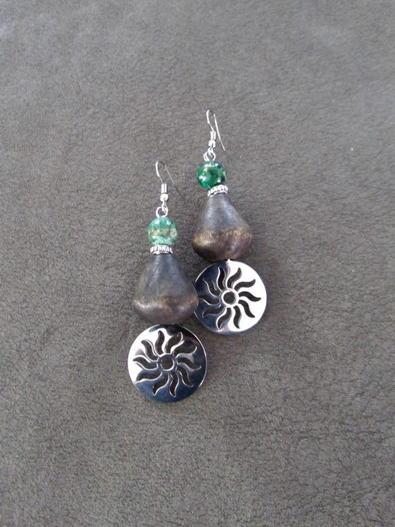 Bohemian wooden earrings