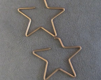 Huge oversized brass star earrings