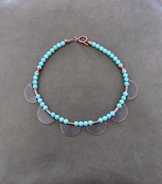 Copper and howlite southwest necklace