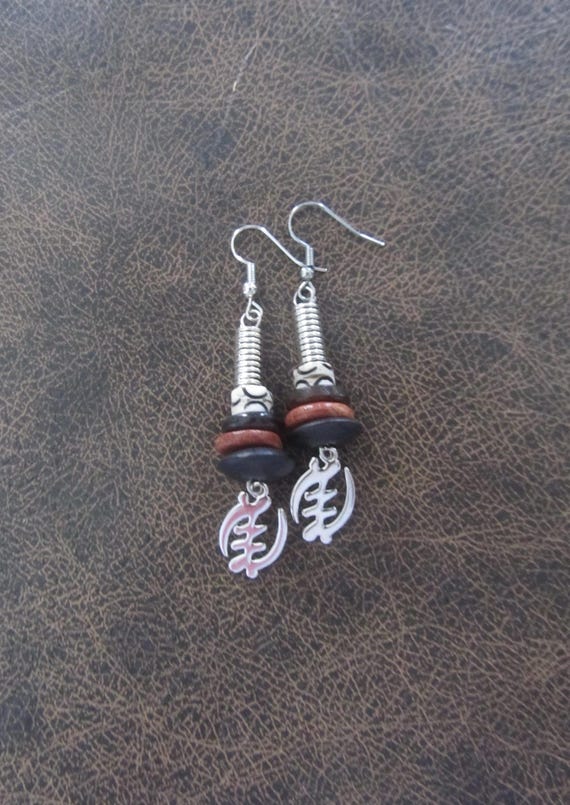 Adinkra symbol earrings, Gye Nyame earrings 11 silver