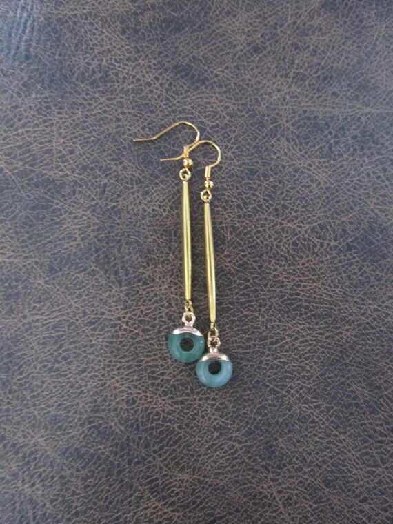 Simple jadeite dangle earrings