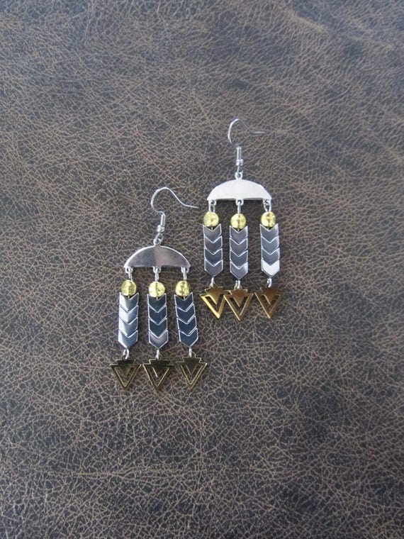 Hematite chandelier earrings