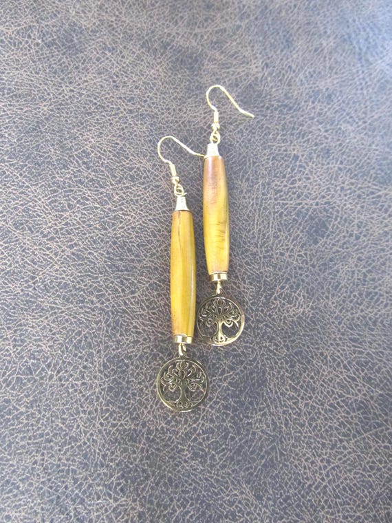 Long tree of life earrings