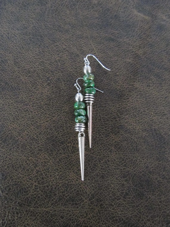 Imperial sediment jasper earrings, green
