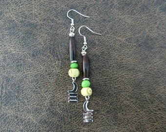 Silver adinkra symbol Afrocentric African earrings, primitive exotic earrings, vigilance Akoben