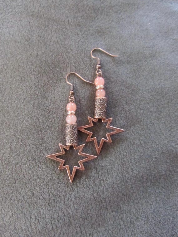 Copper starburst earrings