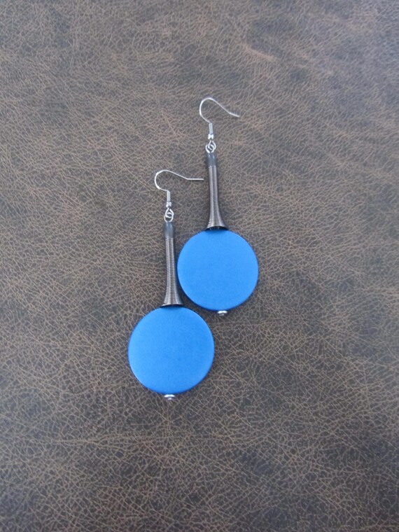 Blue and gray geometric earrings 2