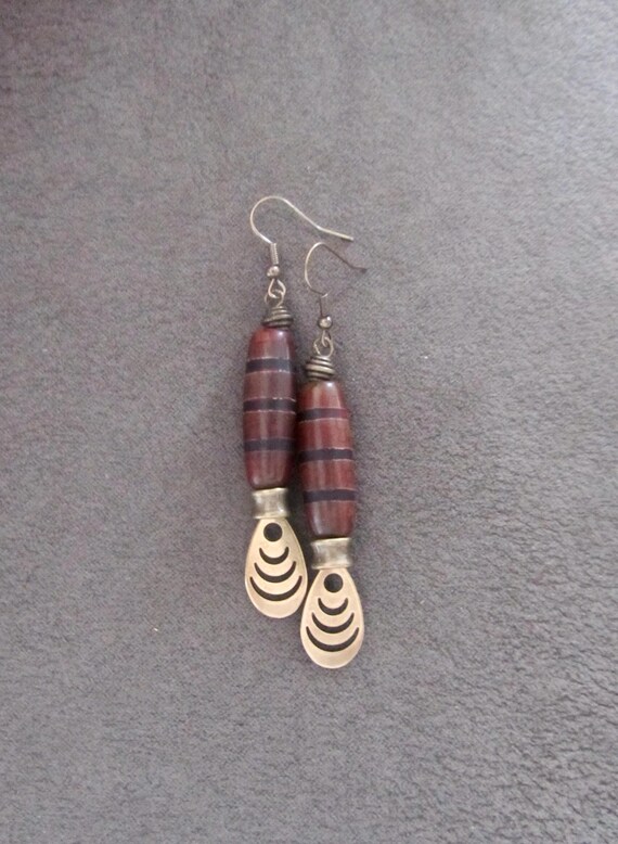 Tibetan agate and bronze earrings 5