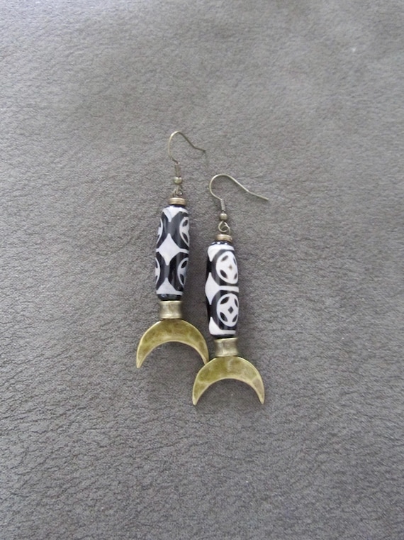 Tibetan agate and bronze earrings 33