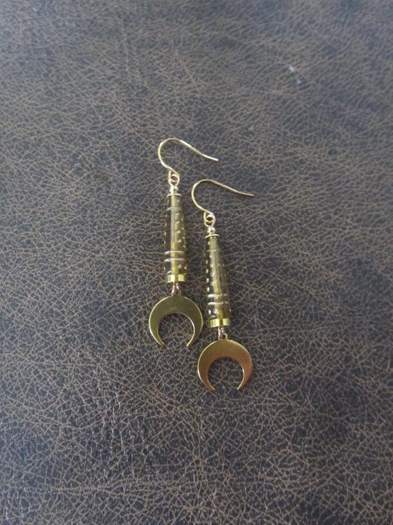 Celestial yellow Czech glass earrings