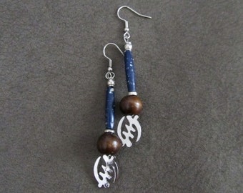 Adinkra symbol earrings, silver Gye Nyame earrings 444