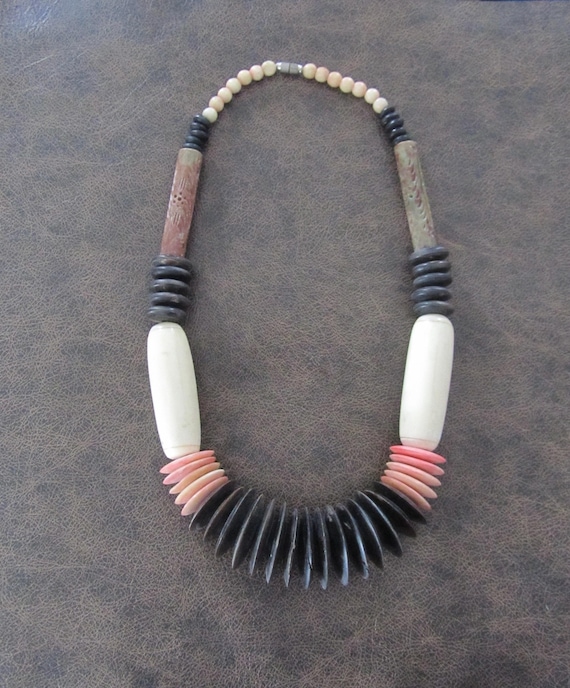 Carved bone necklace