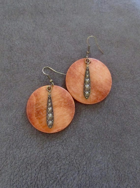 Natural wooden earrings 2
