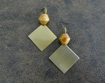 Large antique brass earrings