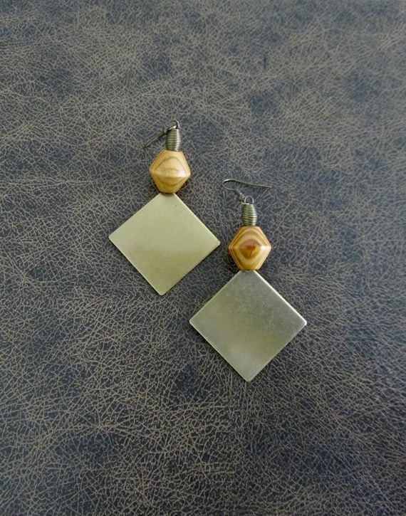 Large antique brass earrings