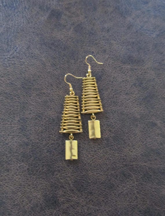 Gold mid century modern earrings