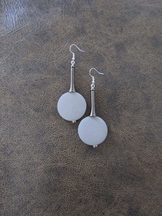 Gray and gunmetal geometric earrings