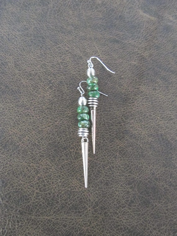 Imperial sediment jasper earrings, green