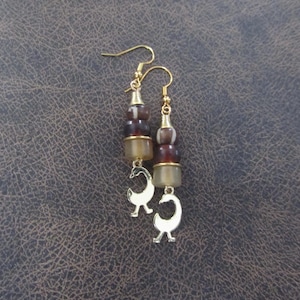 Adinkra symbol earrings, Sankofa bird, learn from the past