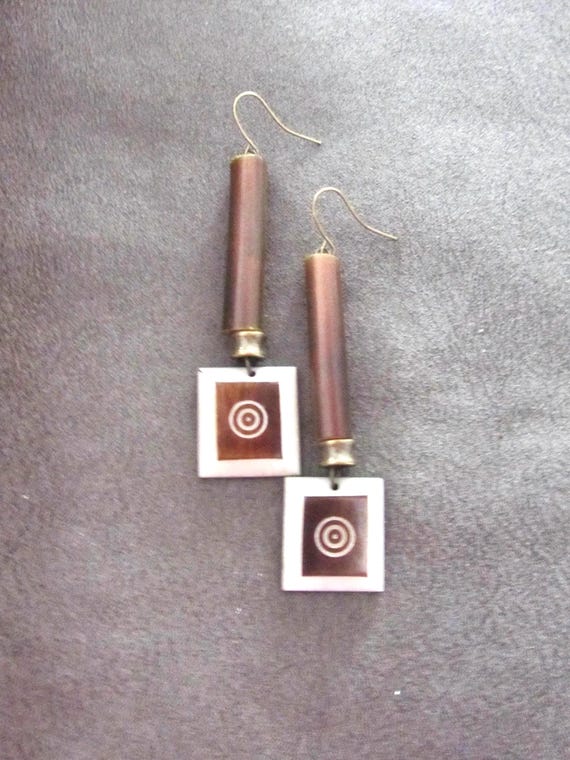 Carved Bone Dangle Earrings: Ethnic Tribal Afrocentric Jewelry 2