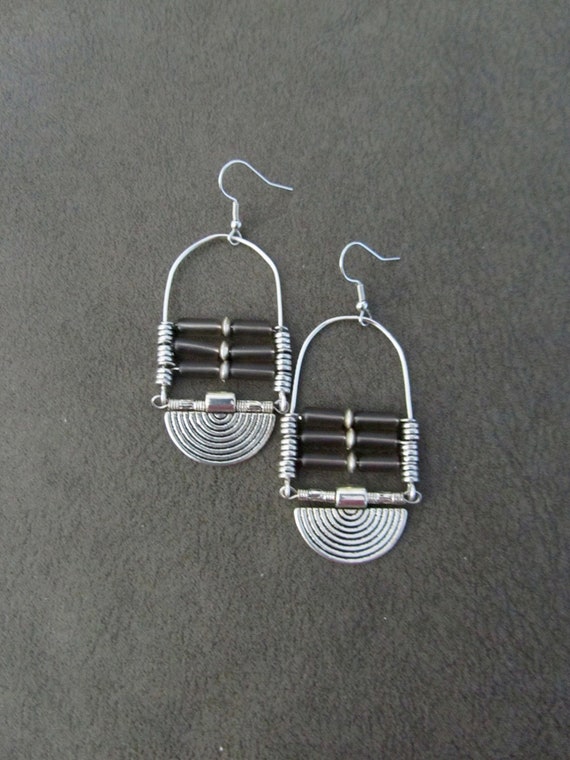 Unique frosted glass earrings