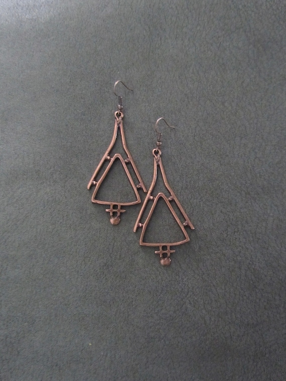 Rustic copper earrings
