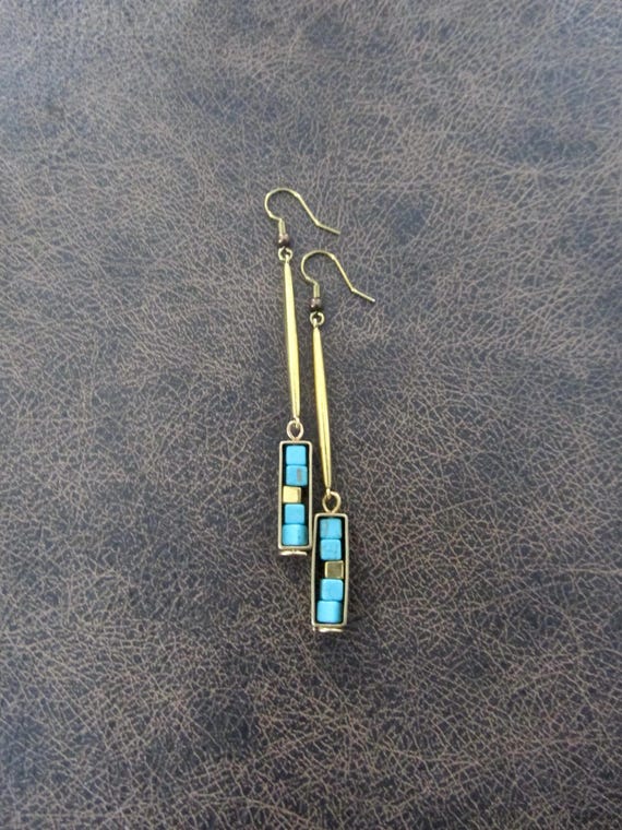 Howlite and gold earrings