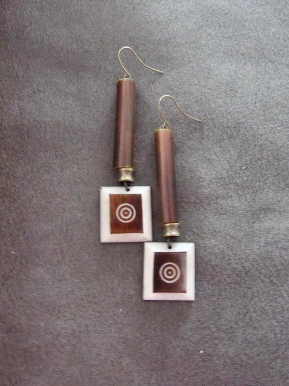Carved Bone Dangle Earrings: Ethnic Tribal Afrocentric Jewelry 2