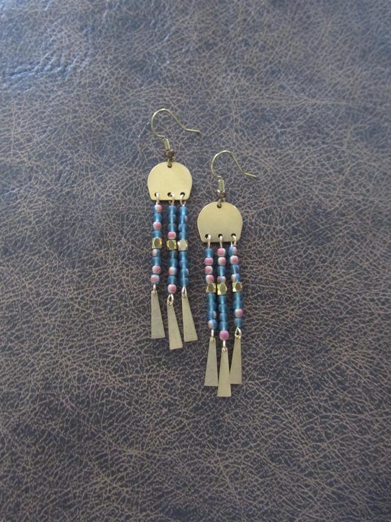 Unique chandelier seed bead earrings