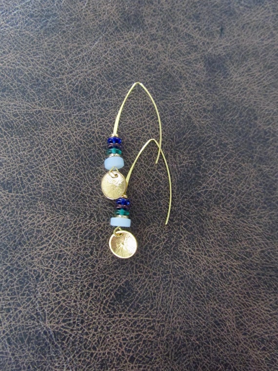 Simple frosted glass bohemian earrings