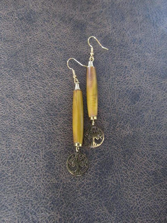 Long tree of life earrings