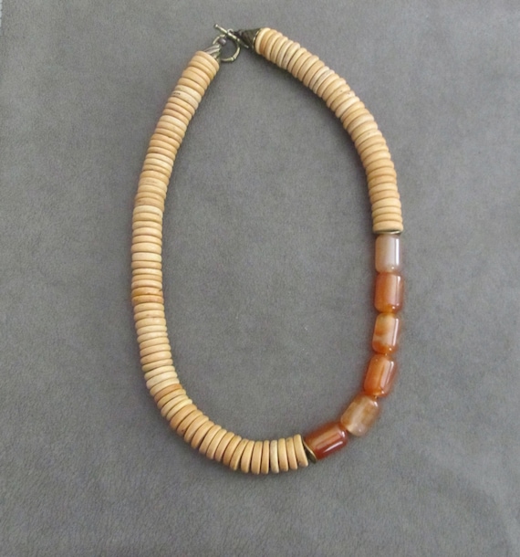Orange agate necklace ethnic necklace 2