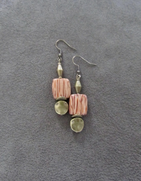 Simple natural wooden bohemian earrings 2