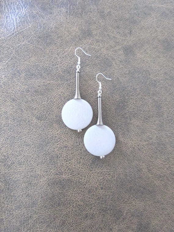 Gray and gunmetal geometric earrings