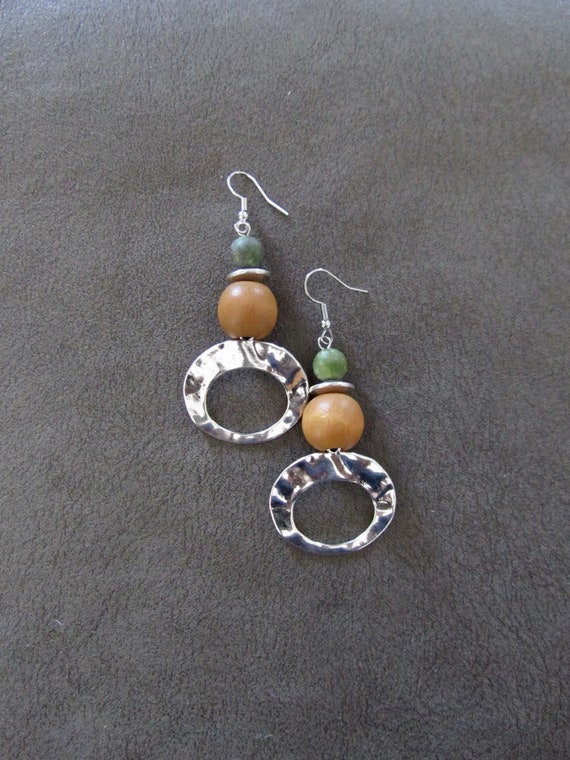 Hammered silver bohemian earrings