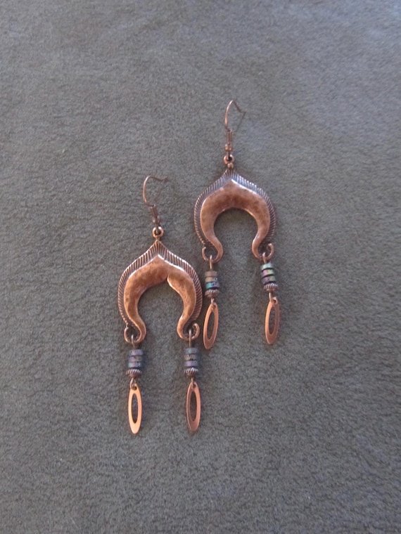 Unique copper chandelier earrings