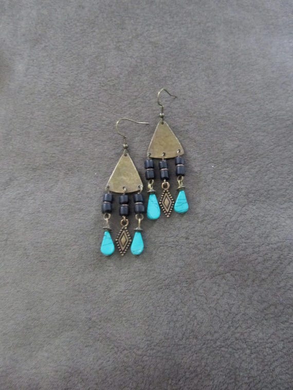 Southwestern beaded chandelier earrings