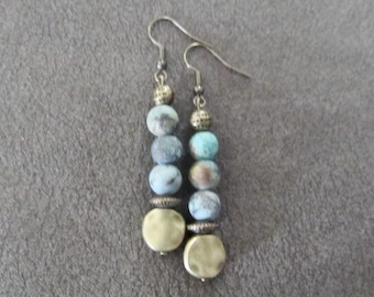 African turquoise and bronze earrings 22